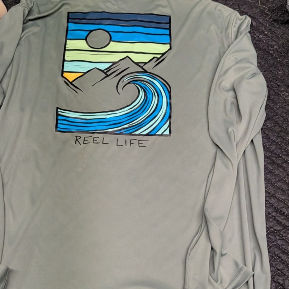 Reel Life Gray Long Sleeve Tee